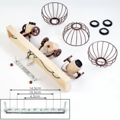 Lampes Industrielles-hofstein Plafonnier Orny Écru, Rouille, 3 lumières