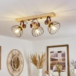 Lampes Industrielles-hofstein Plafonnier Orny Écru, Rouille, 3 lumières