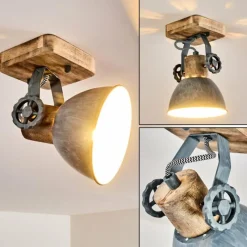 Lampes Industrielles-hofstein Plafonnier Orny Gris, 1 lumière