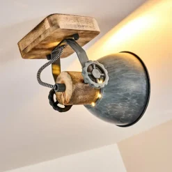 Lampes Industrielles-hofstein Plafonnier Orny Gris, 1 lumière