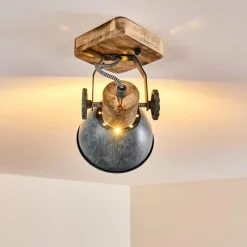 Lampes Industrielles-hofstein Plafonnier Orny Gris, 1 lumière