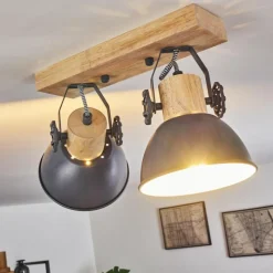 Lampes Vintages & Rétros-hofstein Plafonnier Orny Gris, 2 lumières