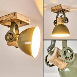 Lampes Vintages & Rétros-hofstein Plafonnier Orny Vert, 1 lumière
