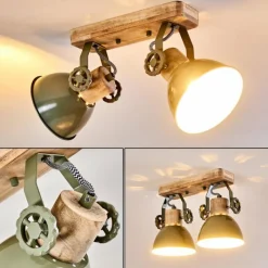 Lampes Vintages & Rétros-hofstein Plafonnier Orny Vert, 2 lumières