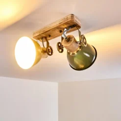 Lampes Vintages & Rétros-hofstein Plafonnier Orny Vert, 2 lumières