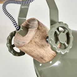 Lampes Industrielles-hofstein Plafonnier Orny Vert, Bois clair, 4 lumières