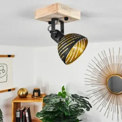 Lampes Dorées-hofstein Plafonnier Osina Brun, Noir, 1 lumière