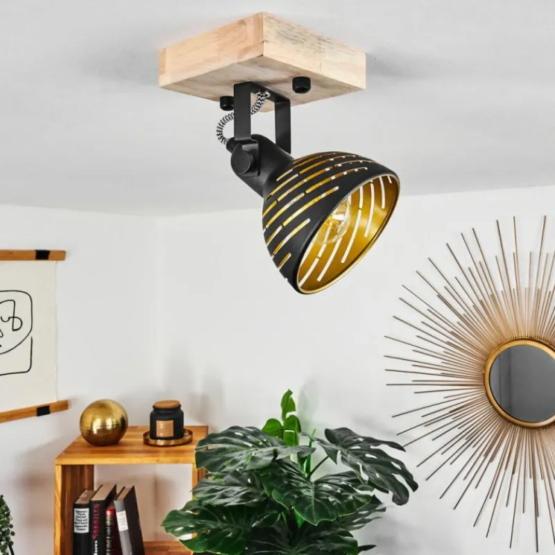 Lampes Dorées-hofstein Plafonnier Osina Brun, Noir, 1 lumière