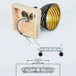 Lampes Dorées-hofstein Plafonnier Osina Brun, Noir, 1 lumière