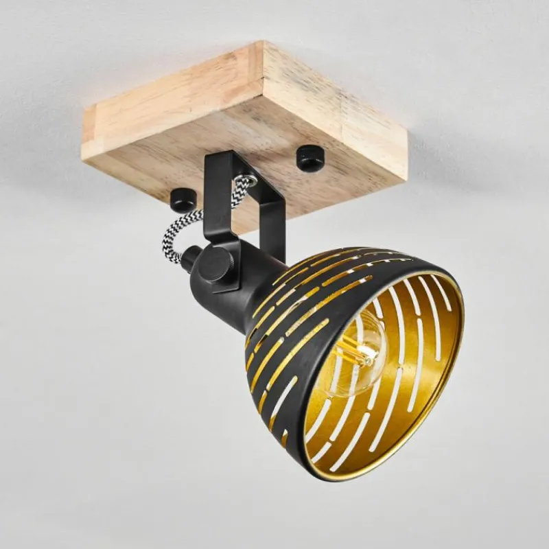 Lampes Dorées-hofstein Plafonnier Osina Brun, Noir, 1 lumière