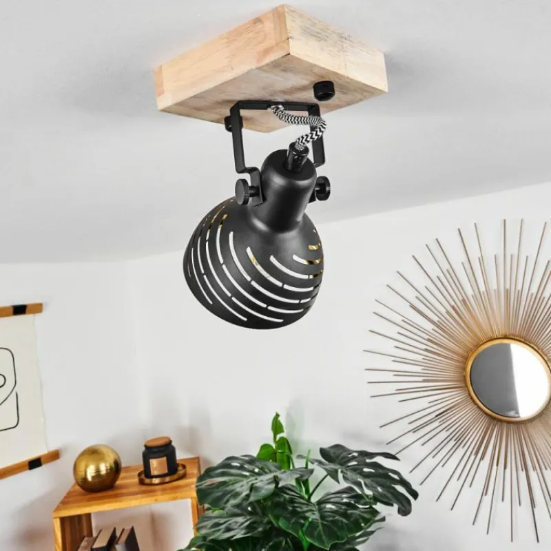 Lampes Dorées-hofstein Plafonnier Osina Brun, Noir, 1 lumière