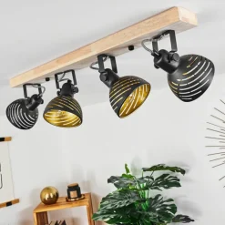 Lampes Dorées-hofstein Plafonnier Osina Brun, Noir, 4 lumières