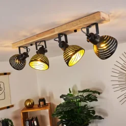 Lampes Dorées-hofstein Plafonnier Osina Brun, Noir, 4 lumières