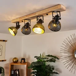 Lampes Dorées-hofstein Plafonnier Osina Brun, Noir, 4 lumières