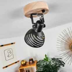 Lampes Dorées-hofstein Plafonnier Osina Écru, Noir, 1 lumière