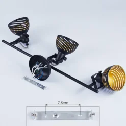 Lampes Dorées-hofstein Plafonnier Osina Noir, 3 lumières