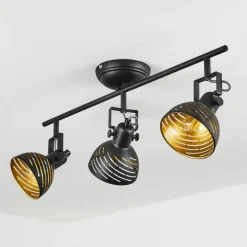 Lampes Dorées-hofstein Plafonnier Osina Noir, 3 lumières