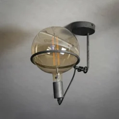 Lampes Vintages & Rétros-hofstein Plafonnier Ostuni Argenté, 1 lumière