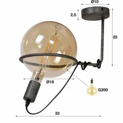 Lampes Vintages & Rétros-hofstein Plafonnier Ostuni Argenté, 1 lumière