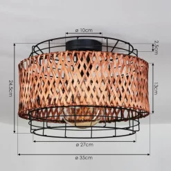 hofstein Plafonnier Otta Noir, 1 lumière