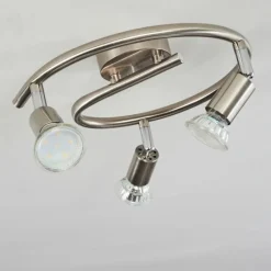 hofstein Plafonnier Oula LED Nickel mat, 3 lumières