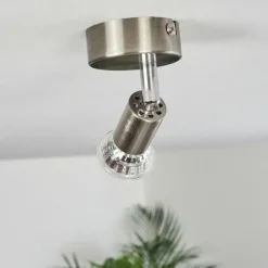 hofstein Plafonnier Oula LED Nickel mat, 1 lumière* Éclairage Led