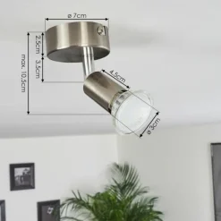 hofstein Plafonnier Oula LED Nickel mat, 1 lumière* Éclairage Led