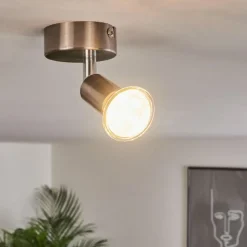 hofstein Plafonnier Oula LED Nickel mat, 1 lumière* Éclairage Led