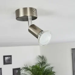 hofstein Plafonnier Oula LED Nickel mat, 1 lumière* Éclairage Led