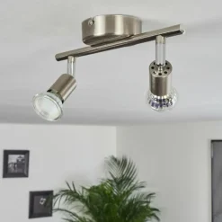 hofstein Plafonnier Oula LED Nickel mat, 2 lumières