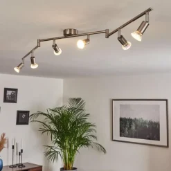 hofstein Plafonnier Oula LED Nickel mat, 6 lumières