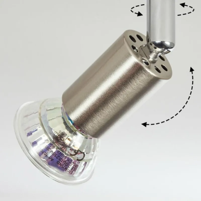 hofstein Plafonnier Oula LED Nickel mat, 6 lumières