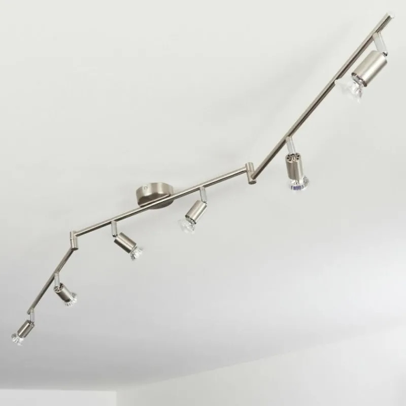 hofstein Plafonnier Oula LED Nickel mat, 6 lumières