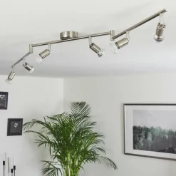 hofstein Plafonnier Oula LED Nickel mat, 6 lumières