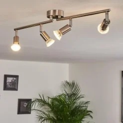 hofstein Plafonnier Oula LED Nickel mat, 4 lumières