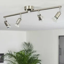 hofstein Plafonnier Oula LED Nickel mat, 4 lumières