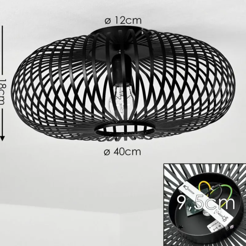 hofstein Plafonnier Ovari Noir, 1 lumière