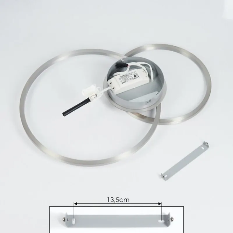 hofstein Plafonnier Ovasta LED Nickel mat, 1 lumière, Télécommandes