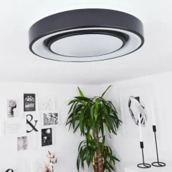 hofstein Plafonnier Page LED Noir, Blanc, 2 lumières, Télécommandes, Changeur de couleurs* Éclairage Led