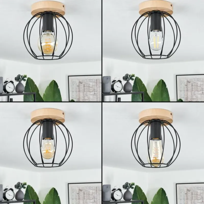 Lampes En Bois-hofstein Plafonnier Pajalta Écru, 1 lumière