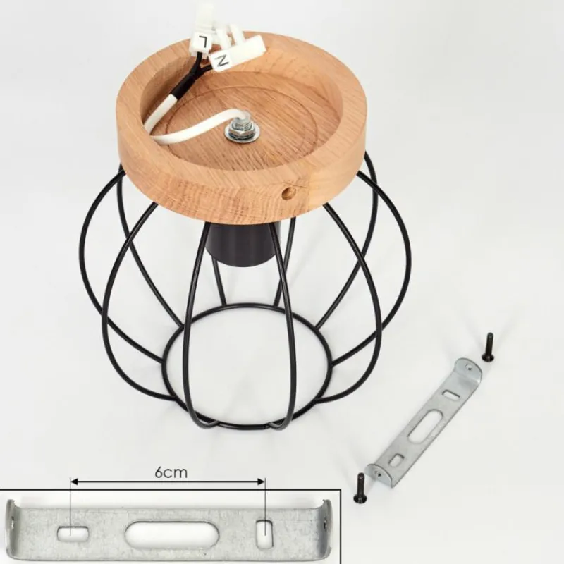 Lampes En Bois-hofstein Plafonnier Pajalta Écru, 1 lumière