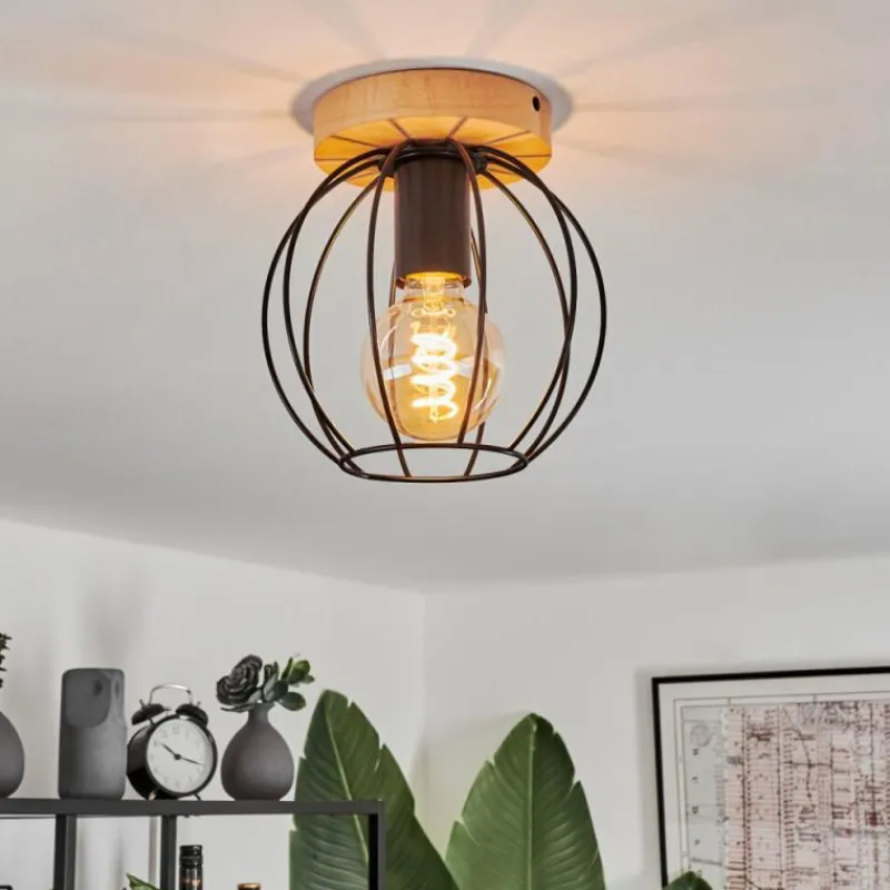 Lampes En Bois-hofstein Plafonnier Pajalta Écru, 1 lumière