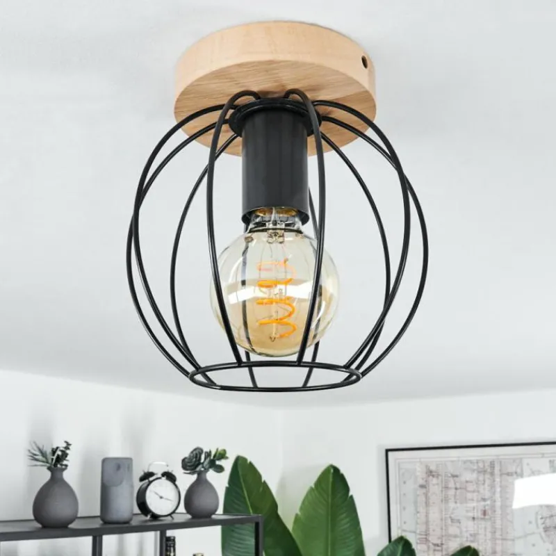 Lampes En Bois-hofstein Plafonnier Pajalta Écru, 1 lumière