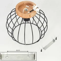 Lampes En Bois-hofstein Plafonnier Pajalta Écru, 1 lumière