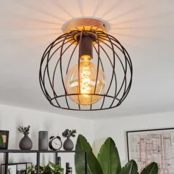 Lampes En Bois-hofstein Plafonnier Pajalta Écru, 1 lumière