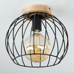 Lampes En Bois-hofstein Plafonnier Pajalta Écru, 1 lumière
