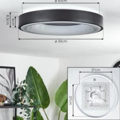 hofstein Plafonnier Palanko LED Blanc, 1 lumière, Télécommandes