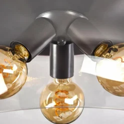 hofstein Plafonnier Palibatz Anthracite, 3 lumières