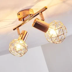 hofstein Plafonnier Palmira Cuivre, 2 lumières