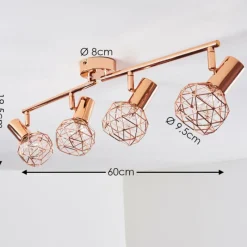 hofstein Plafonnier Palmira Cuivre, 4 lumières